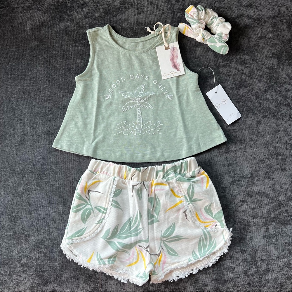 NWT Jessica Simpson 3 Piece Short Set Size 2T